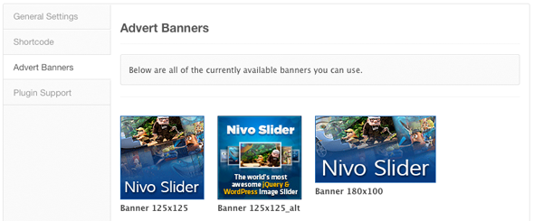 Screenshot of the banners panel.