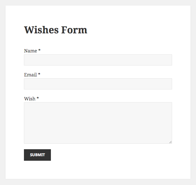 Form shortcode