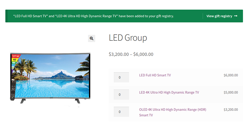 Display WooCommerce-like add-to-list notices.