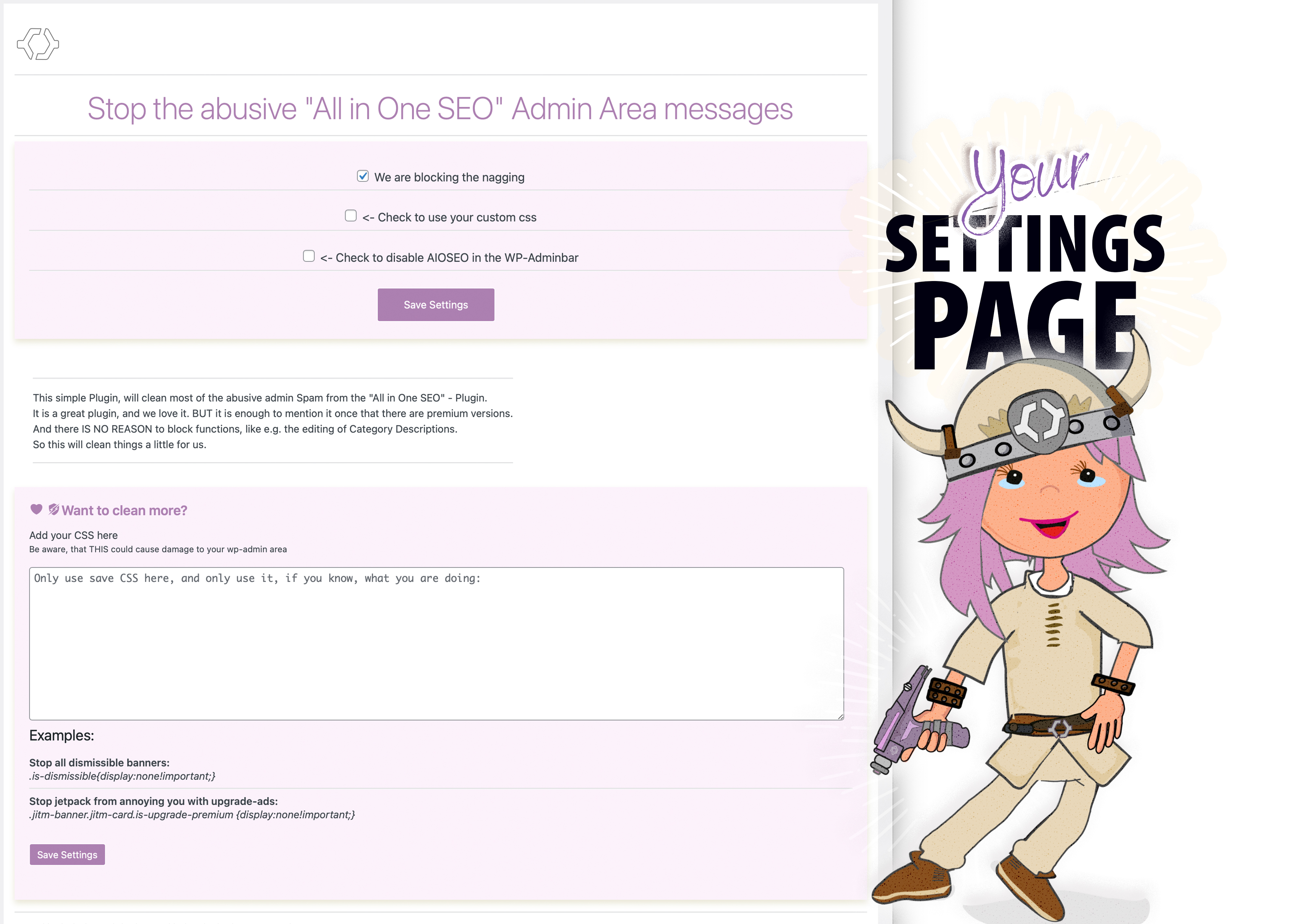 Add your own CSS to the WP admin area