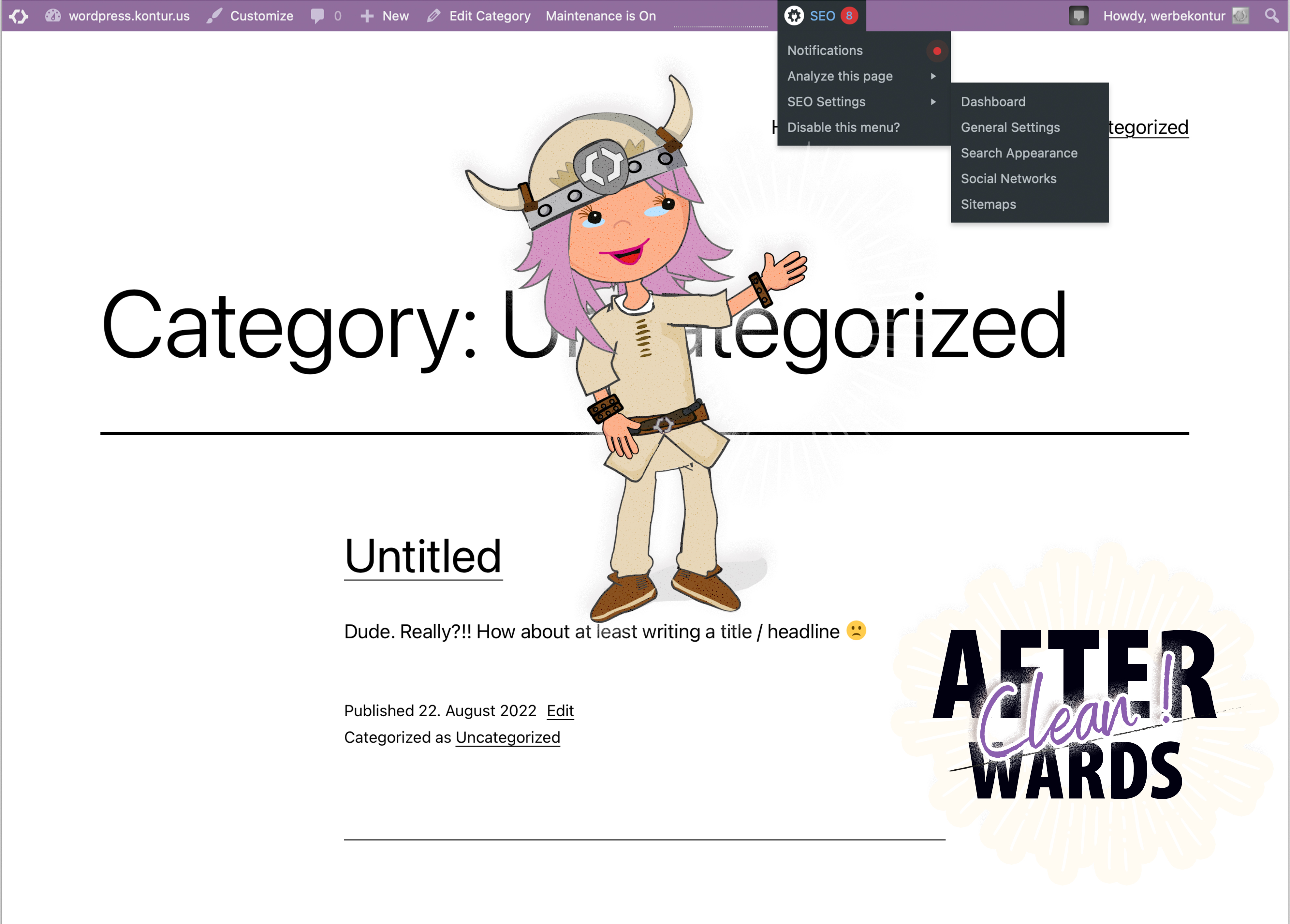 WP-Dashbord with Premium Spam