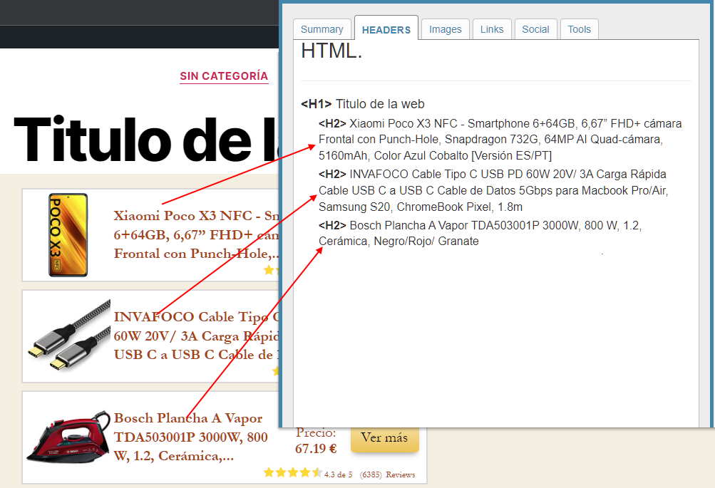 Config the heading level in products title
