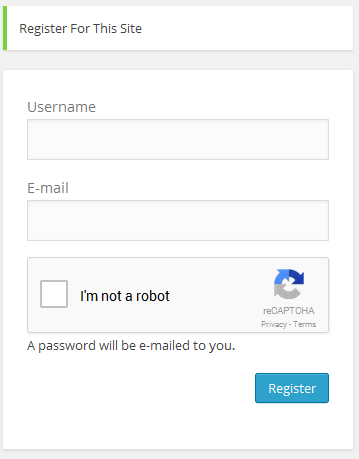 CAPTCHA in action at registration form