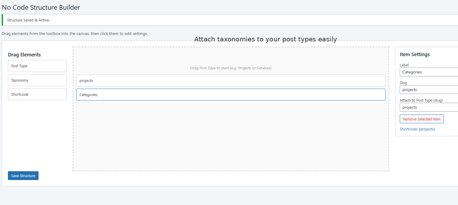 Attach taxonomies to your post types easily