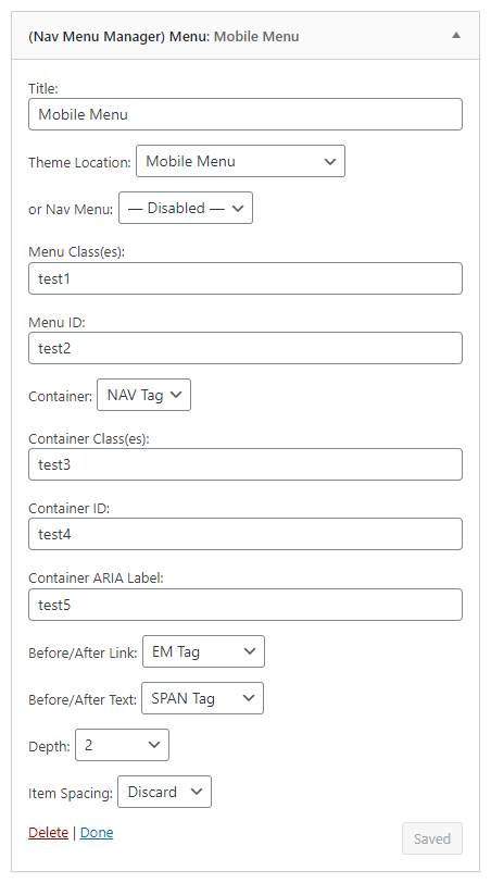 Improved nav menu widget