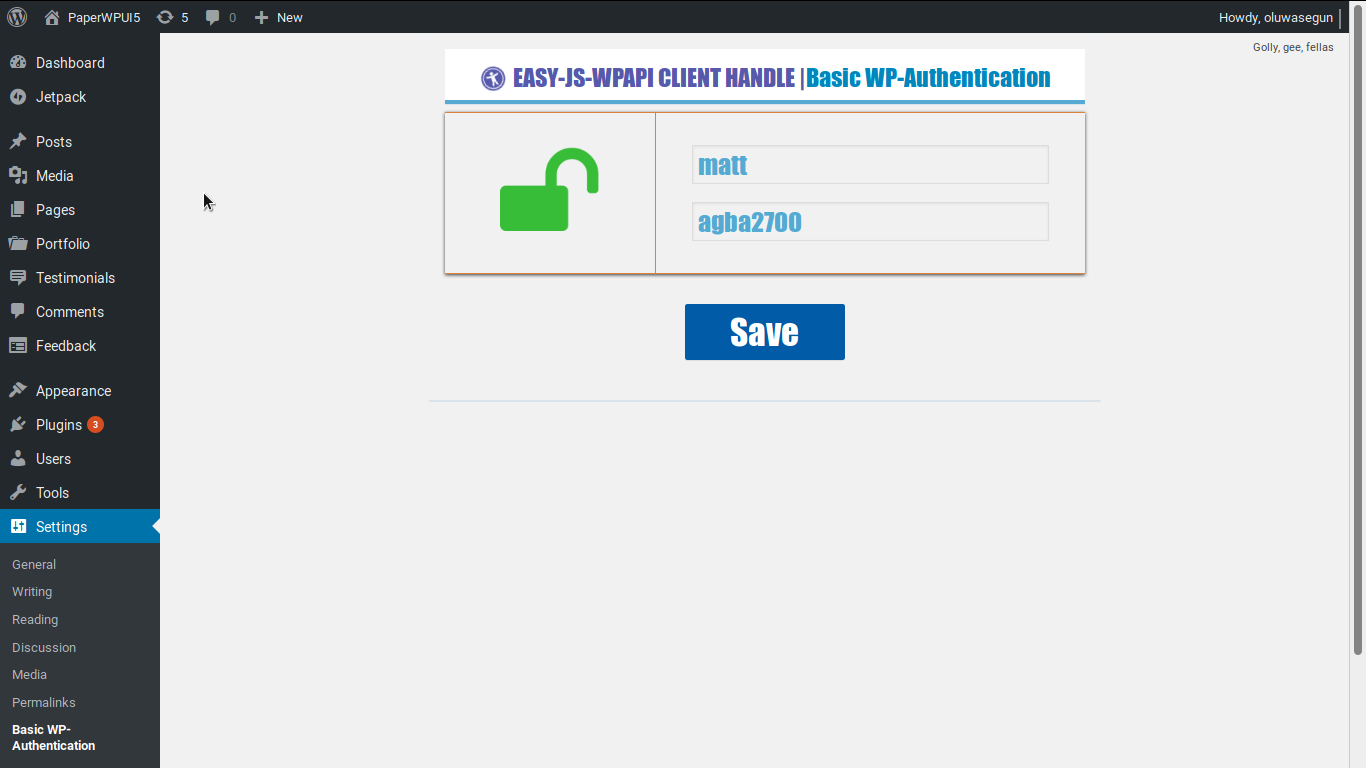 STEP4_03: Basic WP-Authentication Settings: Correct Dummy Admin User Details