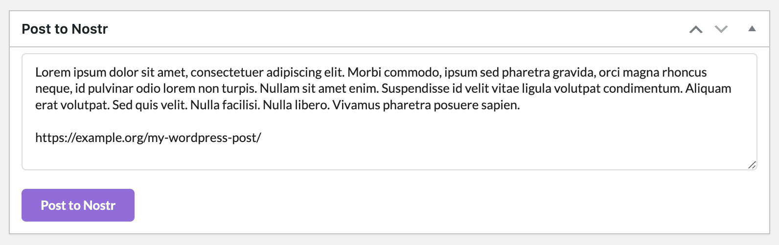 Post to nostr metabox