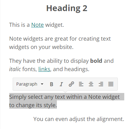 Creating a Note widget in the Customizer