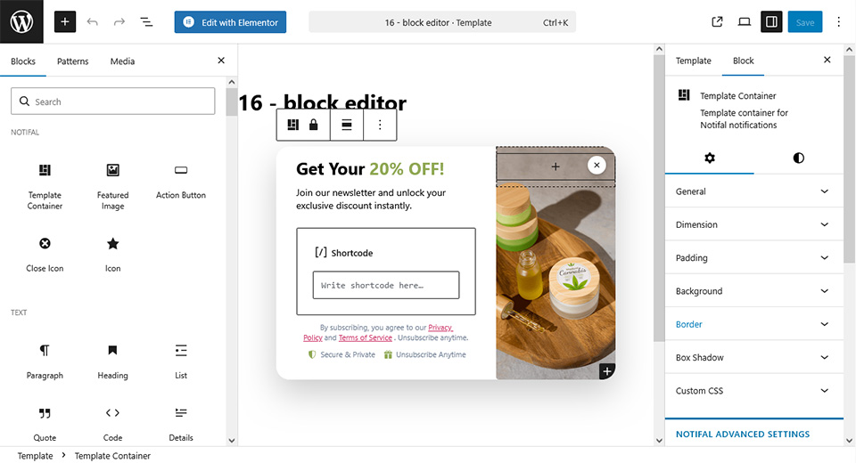 a New Youtube Video Announcement Floating Side Box that was created with Notifal and you can import it to your website from our library.