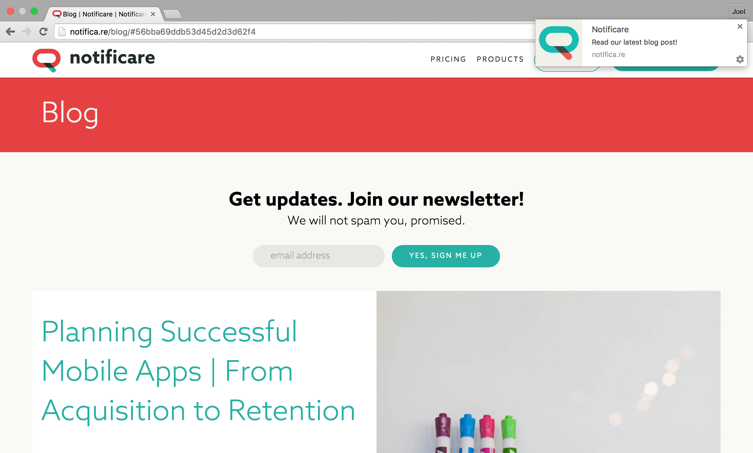 Website Push notifications