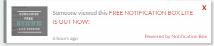 Example Notification Box Lite displaying post views