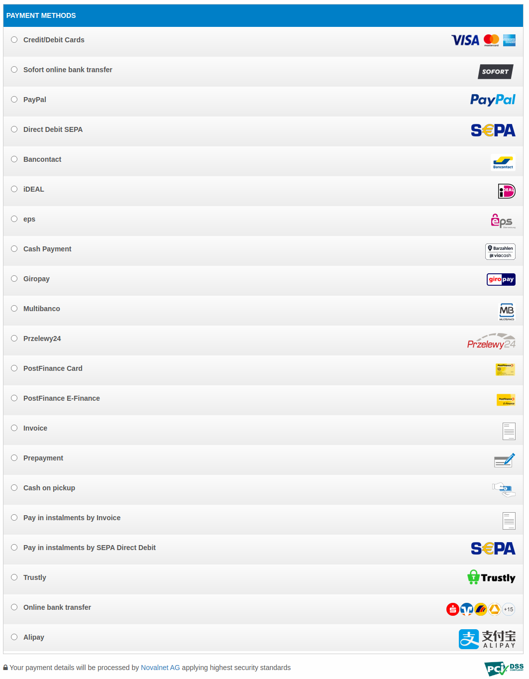 Novalnet merchant global configuration