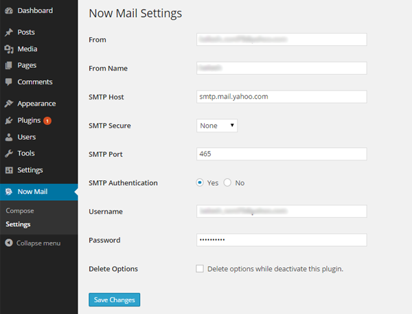 **SMTP Configuration Setting**: Users can configure their SMTP setting.