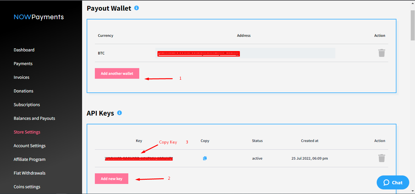 Checkout page with crypto options.