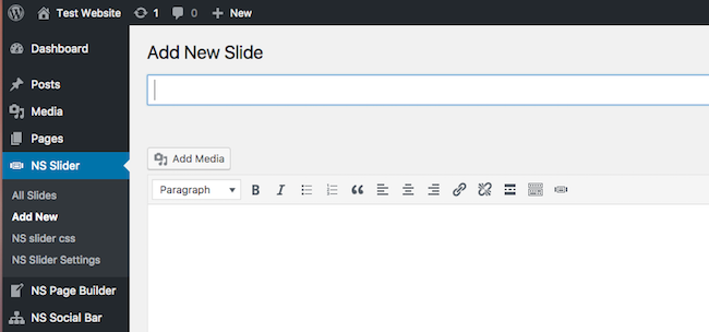 Add slider by clicking on slider icon on the visual editor.