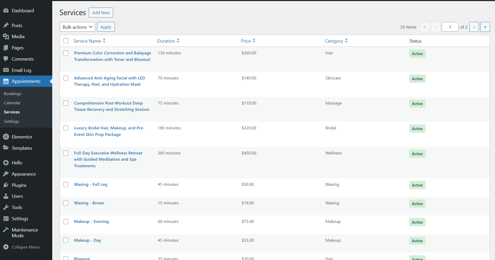 **Booking Widget Customization:** Color and typography settings.