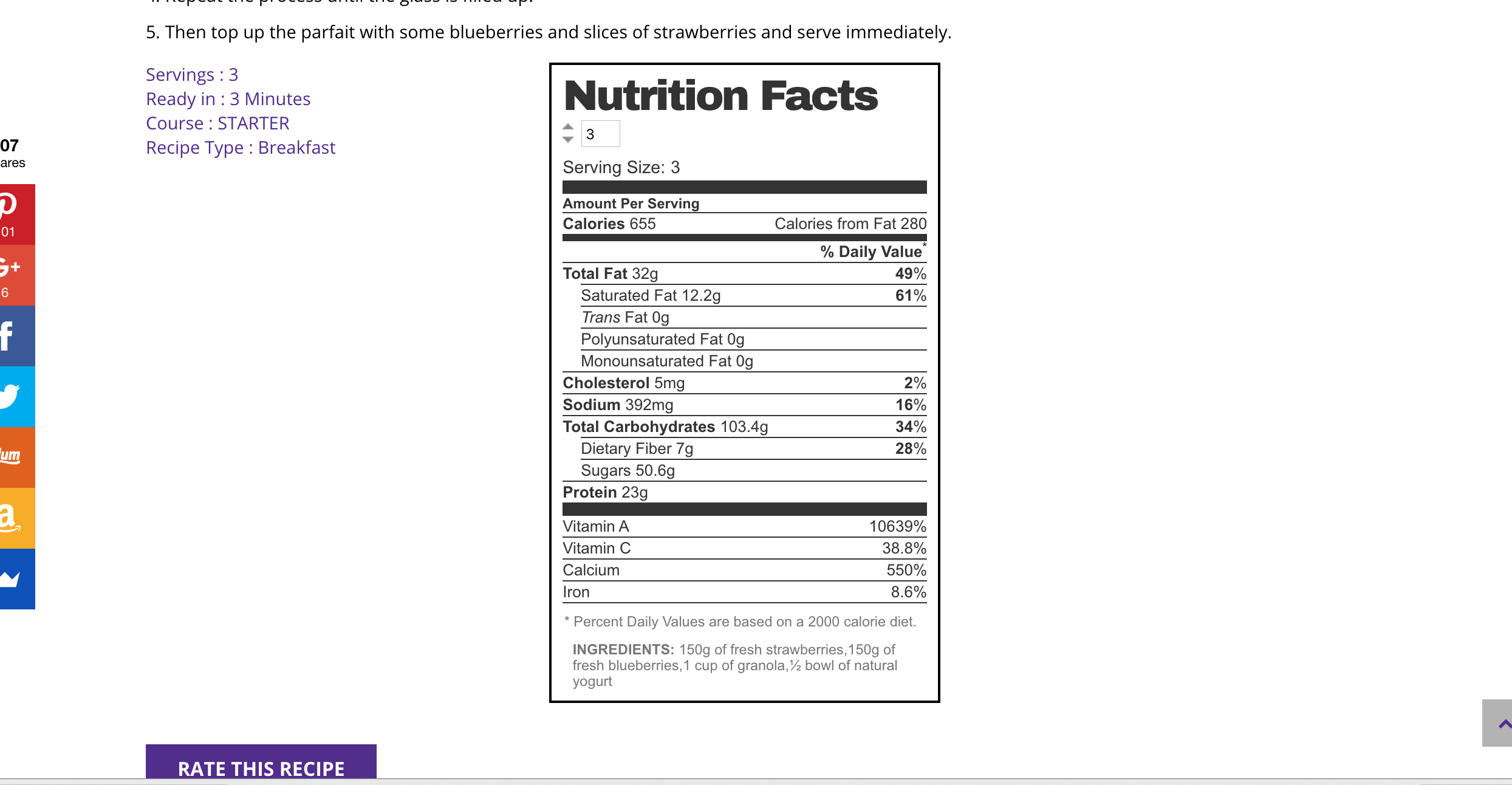Sample on the recipe page.