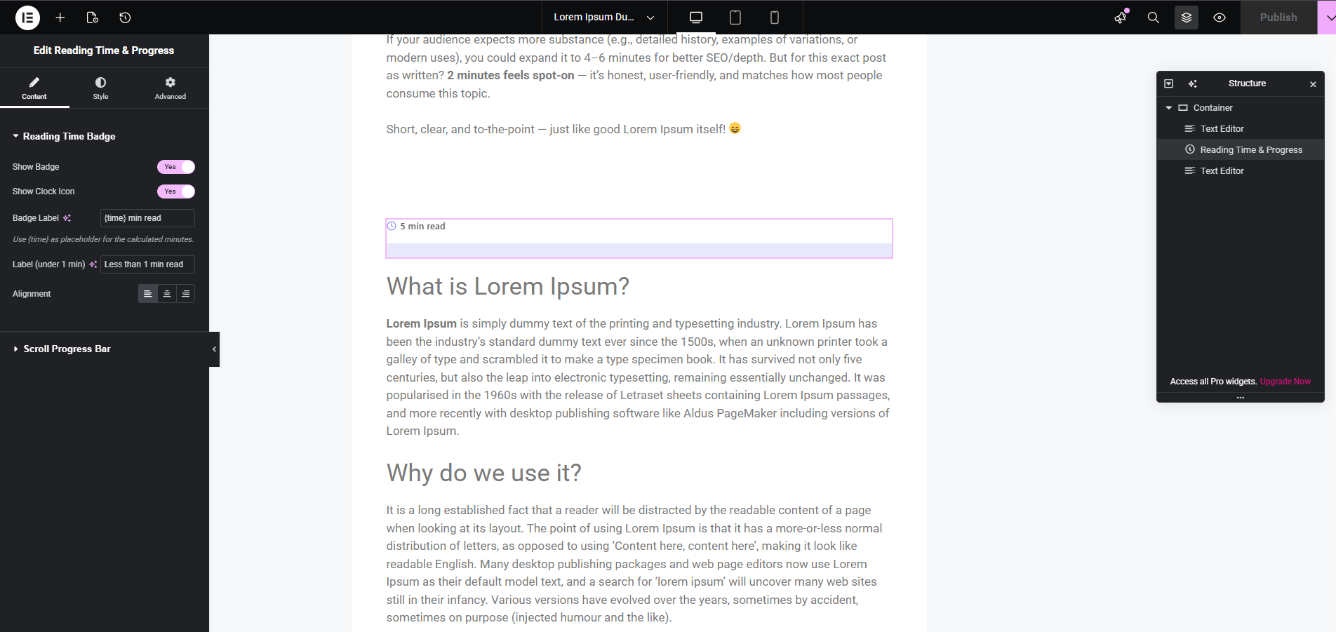 Settings page: Full settings panel.