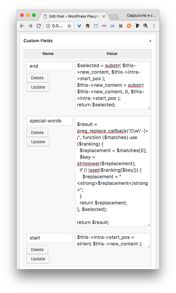 Example. Unusual words. Picture 4/4. Writing. Custom fields.