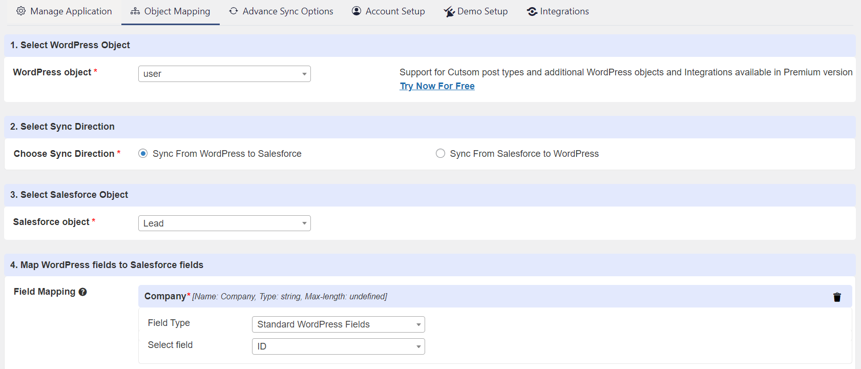 Object Mapping for Leads