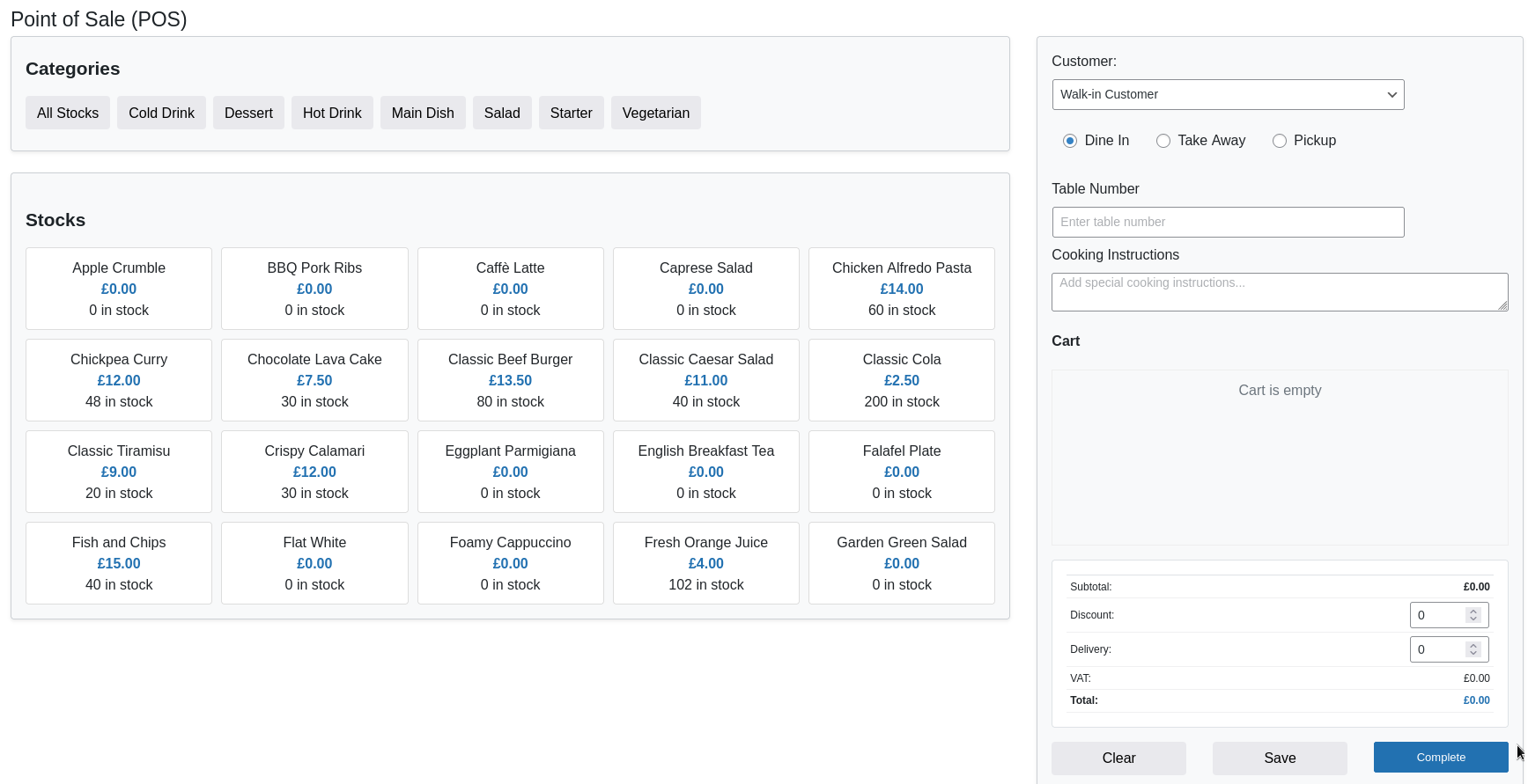 Sales History – View, search, and filter completed sales with receipt printing options.