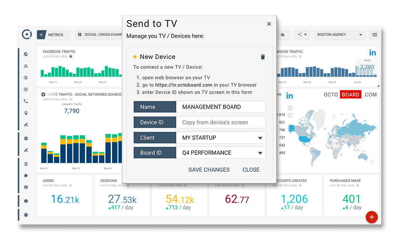 Share data with your teams on Office TV screens