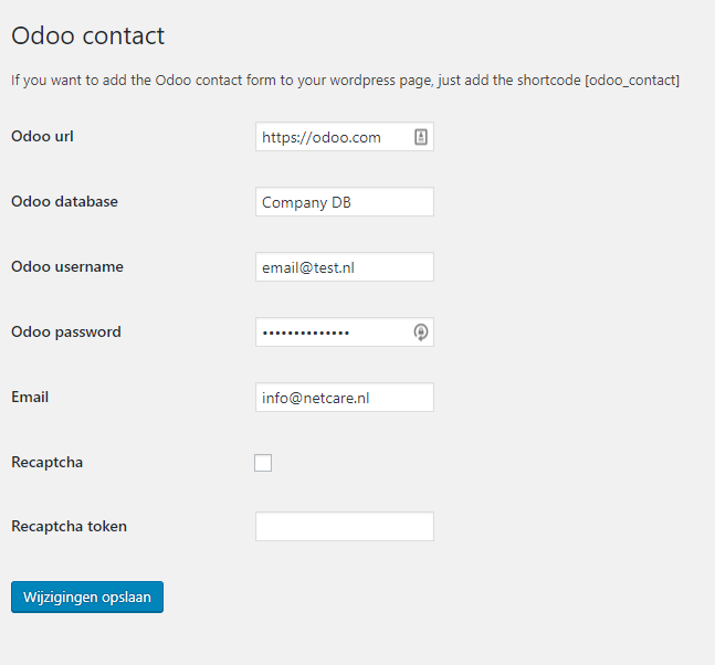 This is the screenshot of the settings page