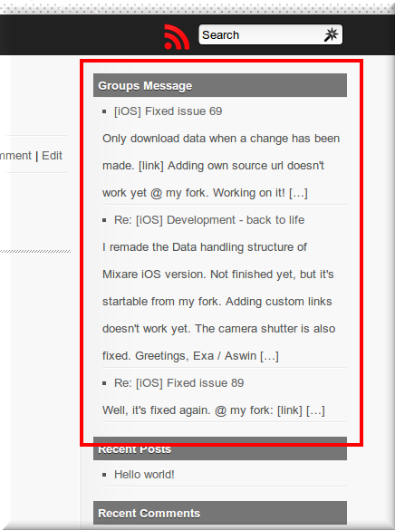 Screenshot Widget in action [thanks to mixare.org](http://www.mixare.org)