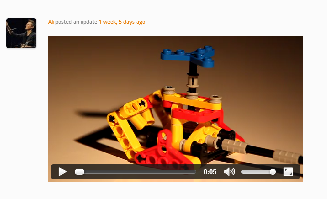mp4 video being displayed in the BuddyPress Activity feed