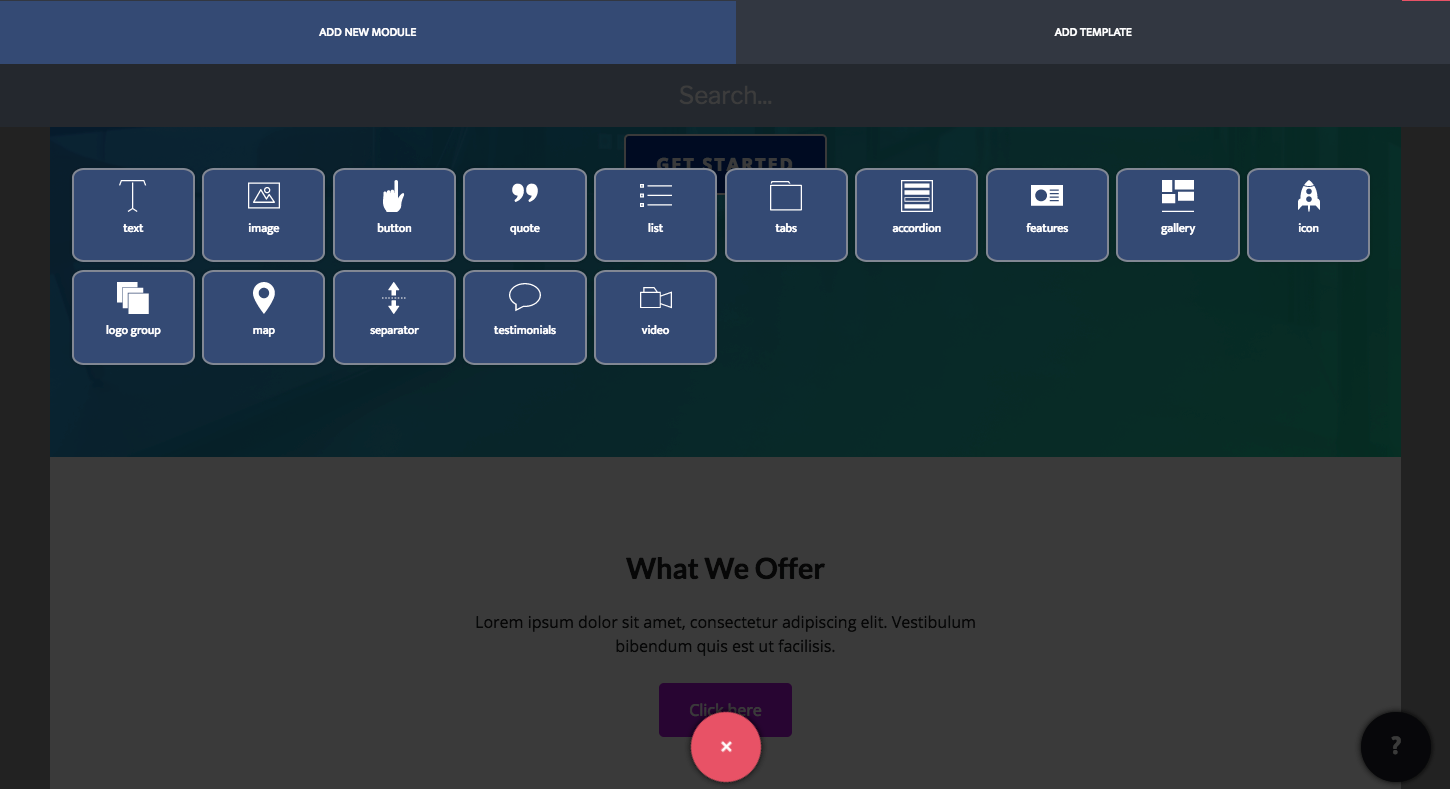 Build your own content with a large variety of different content types