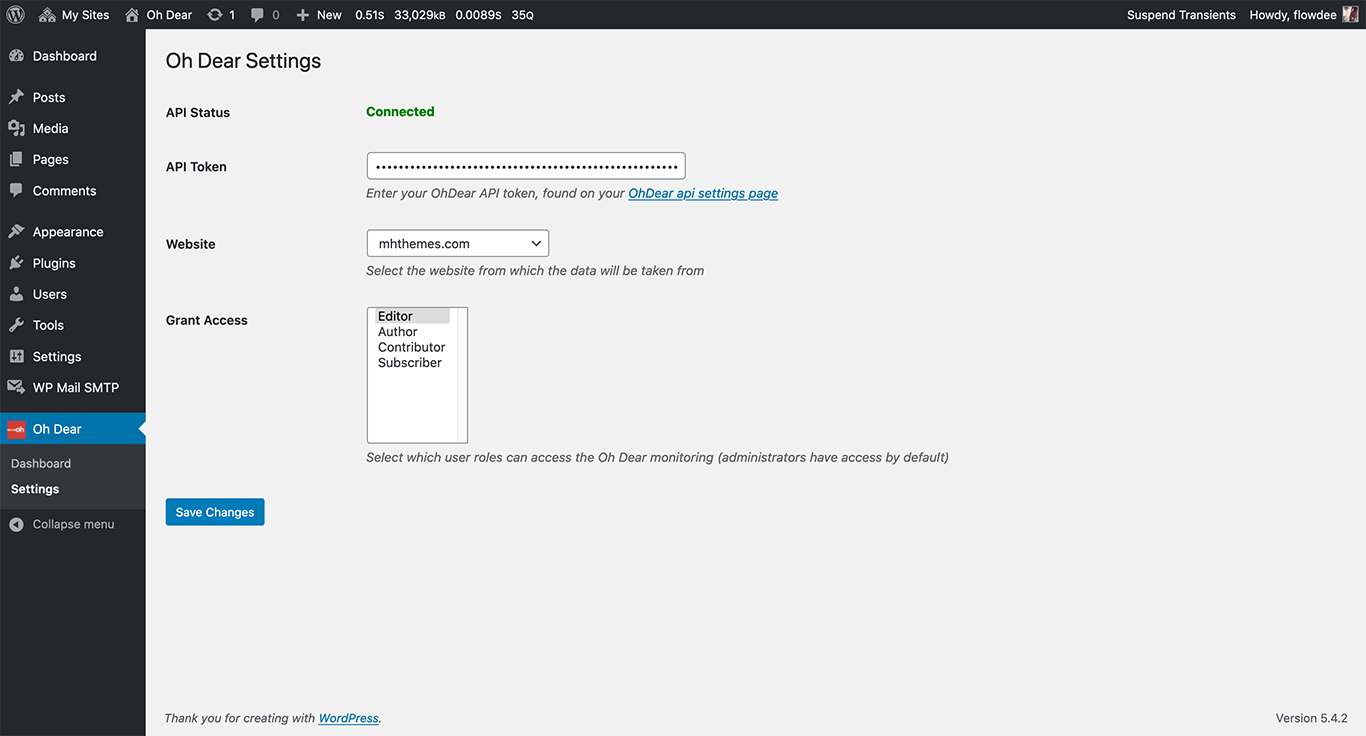 Settings Page