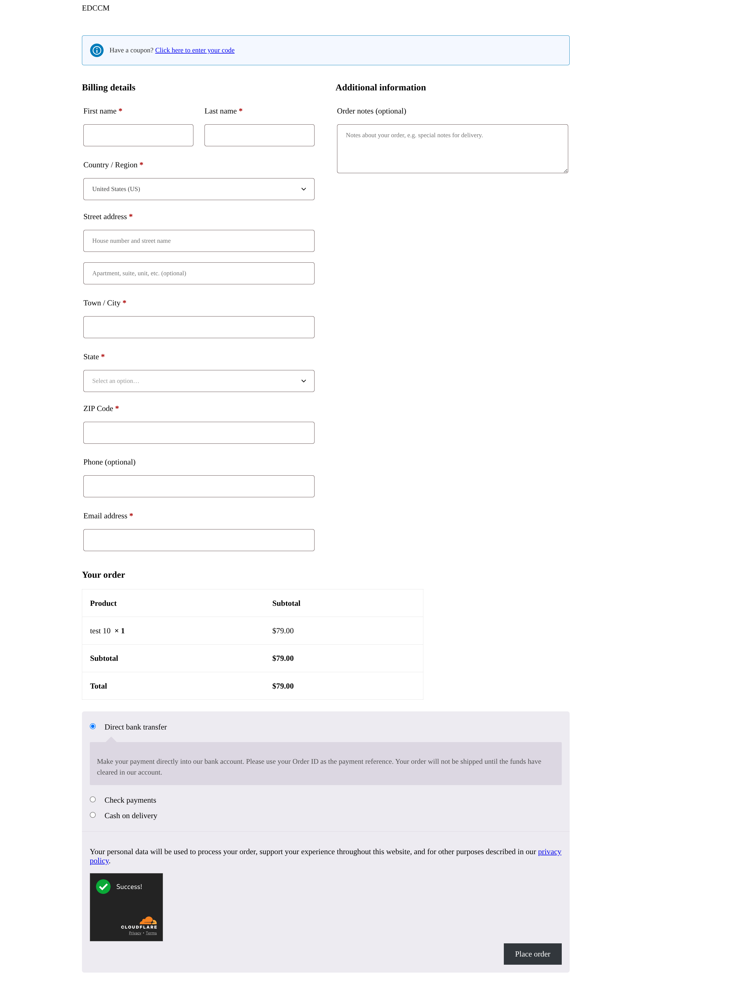 OhmTang CFT site key and secret key setting page