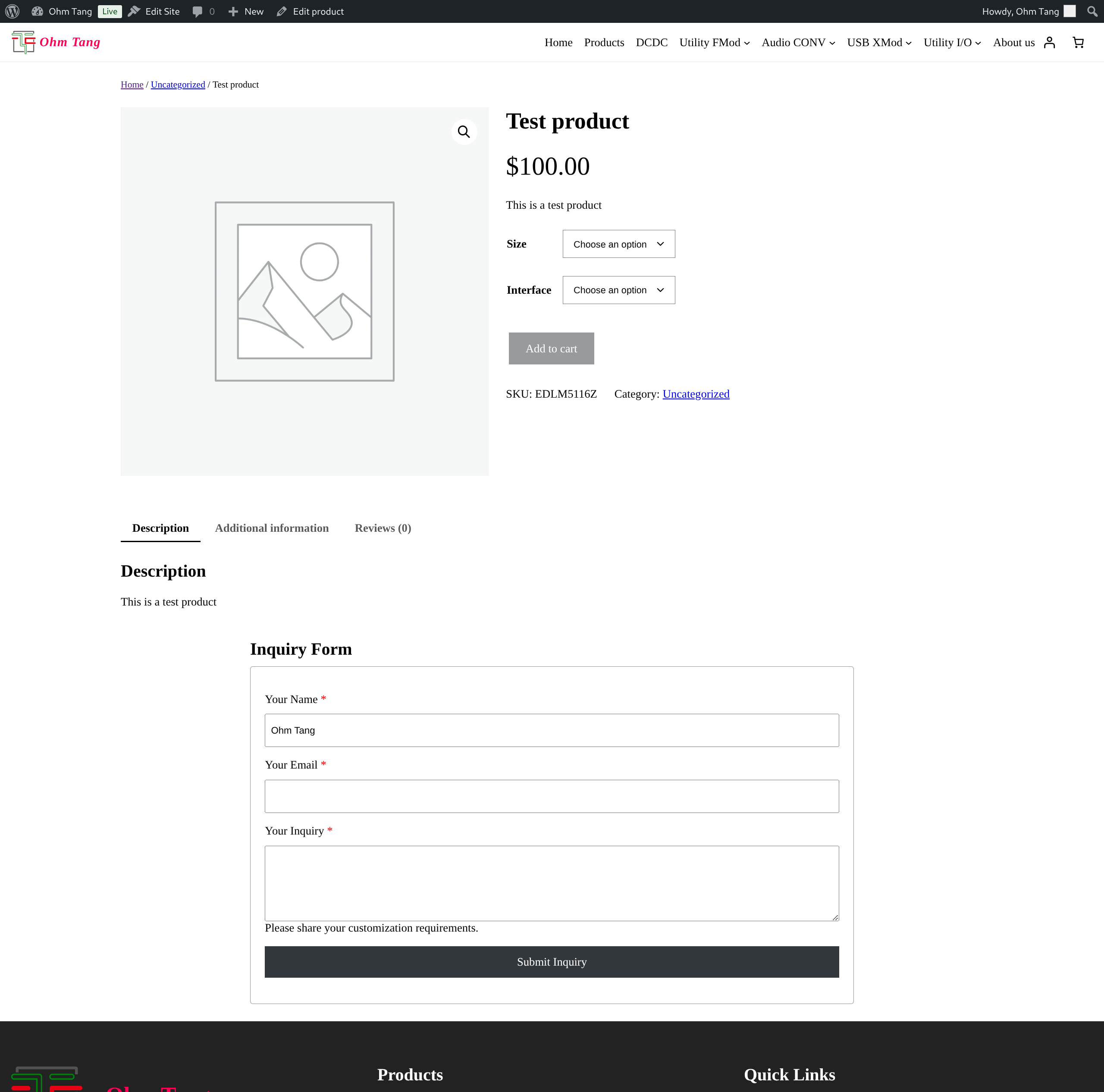 Example of a received inquiry email with auto-captured product details on mobile email client.