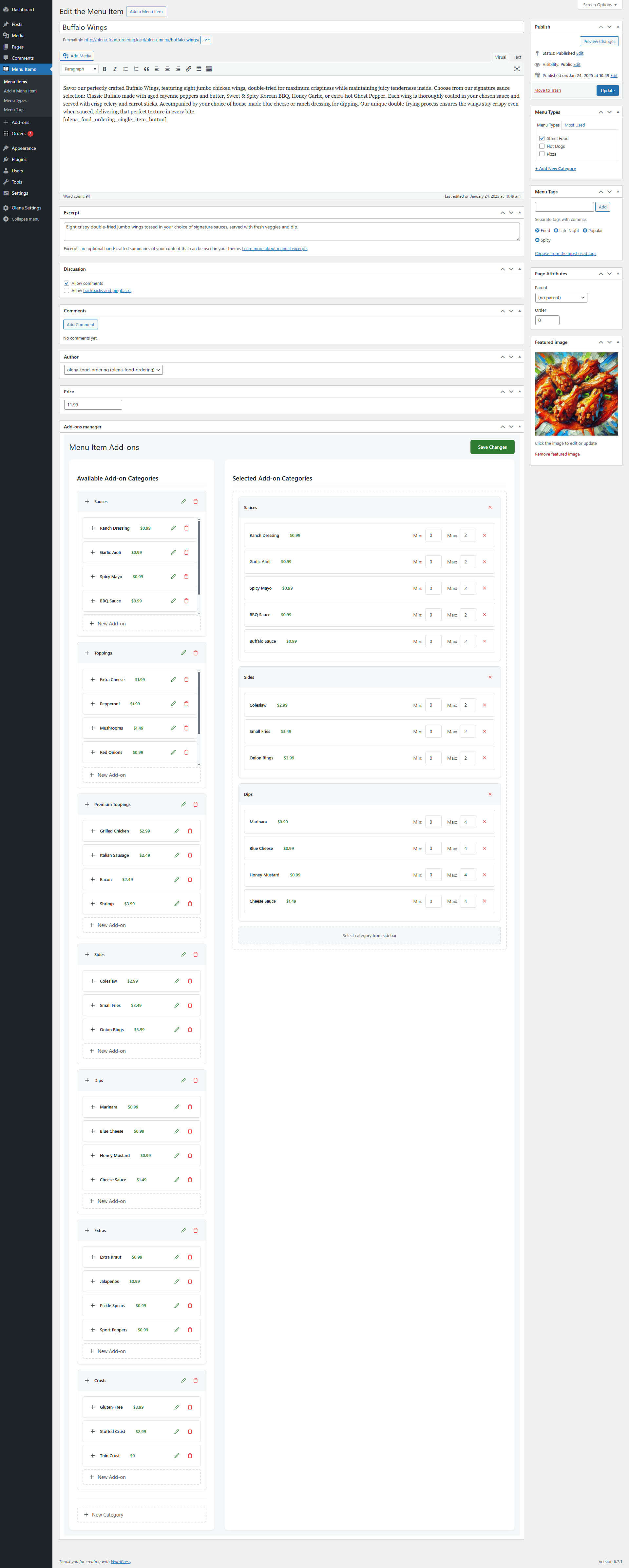 Admin panel