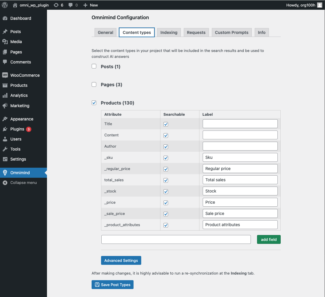 On content types tab, you must decide which content types will be included in search results and used for constructing AI answers.