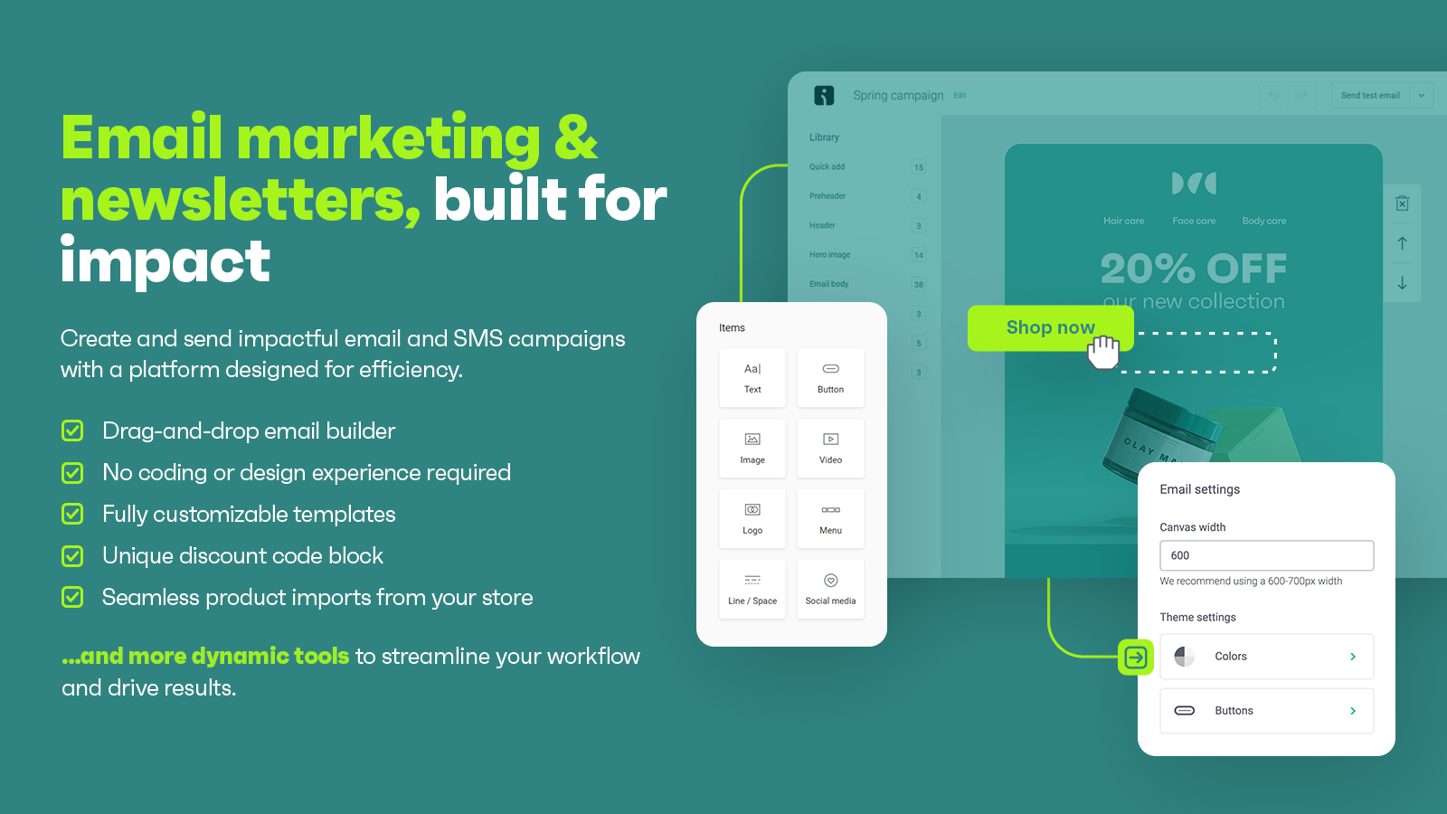 Send emails, newsletters & SMS campaigns