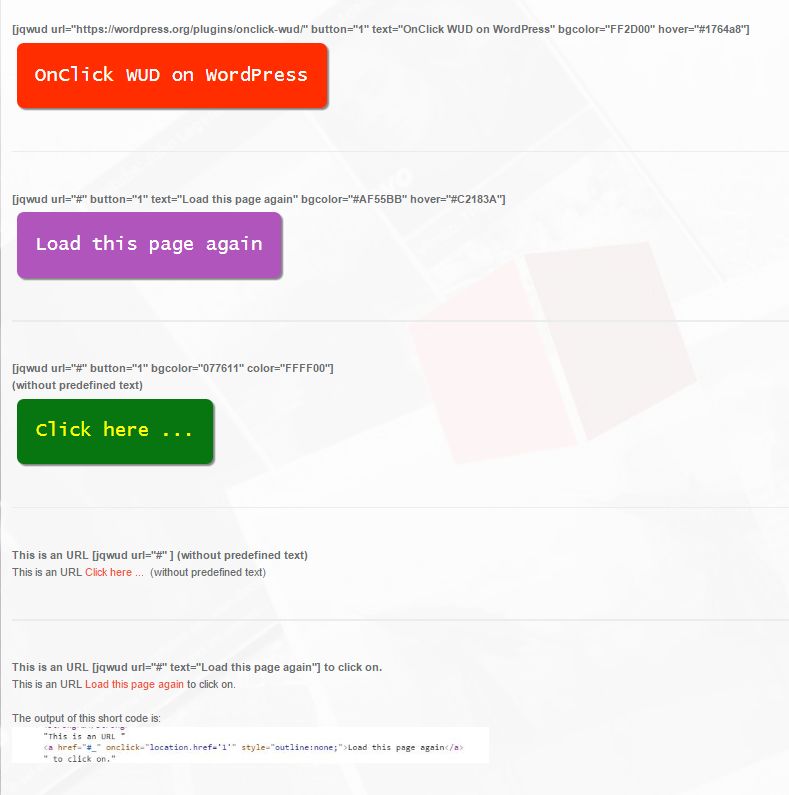 OnClick WUD Samples