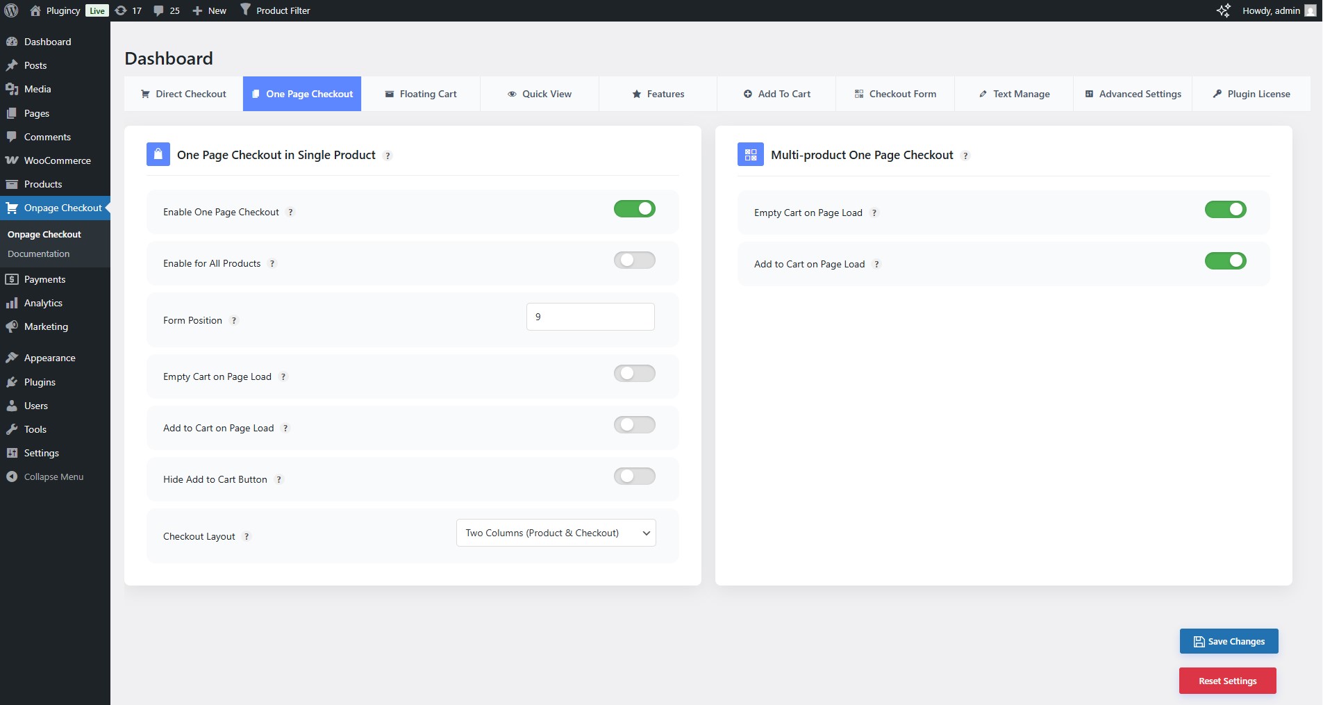 Settings - Quick View (Popup Manage)