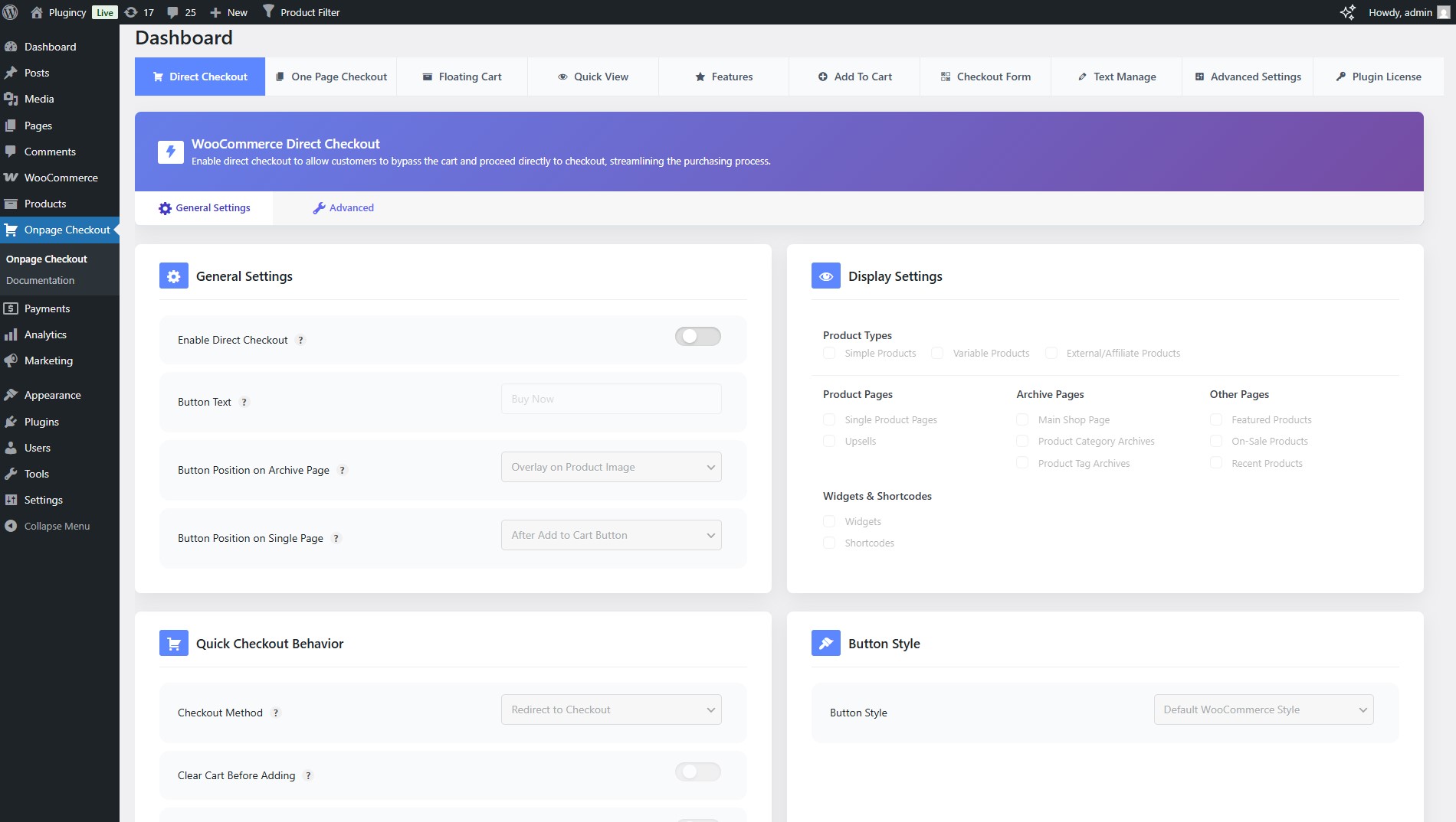 Settings - Advanced Settings
