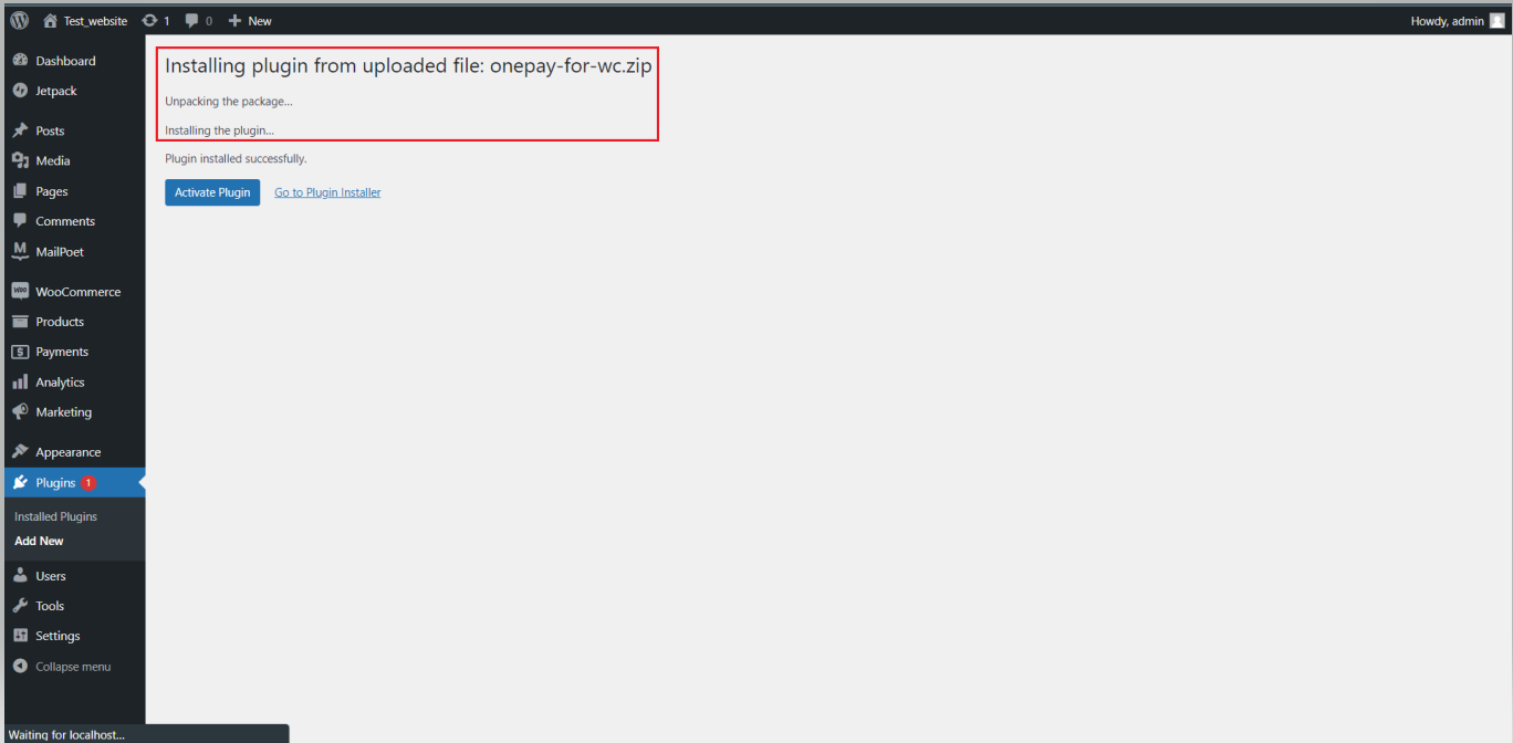Demo of the plugin with items