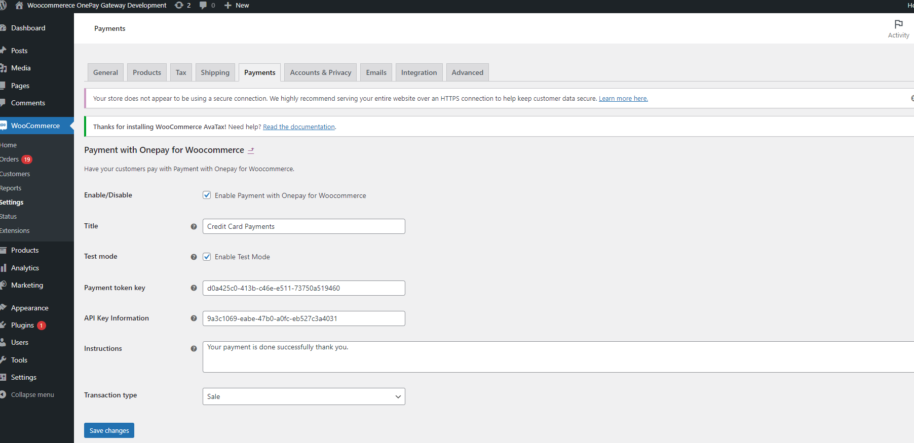 Process of the checkout demo
