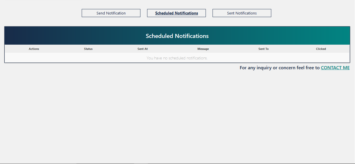 Plugin Scheduled (no notifications) page