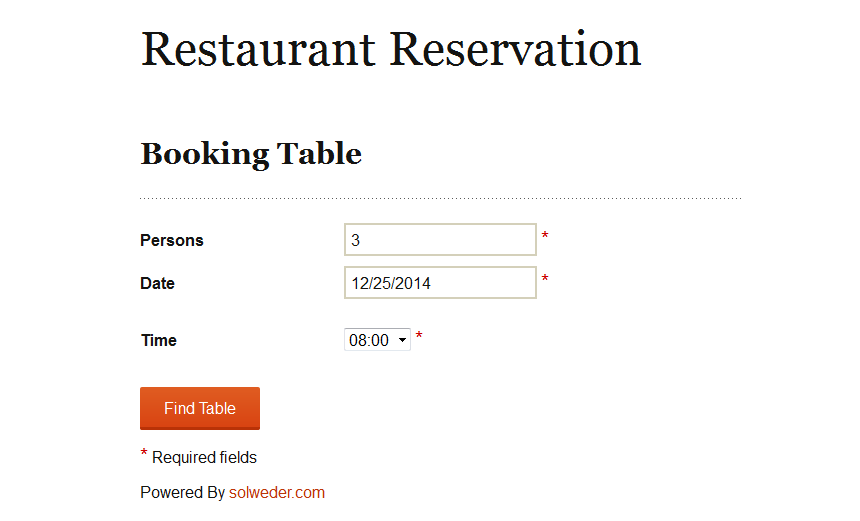 Reservation Form