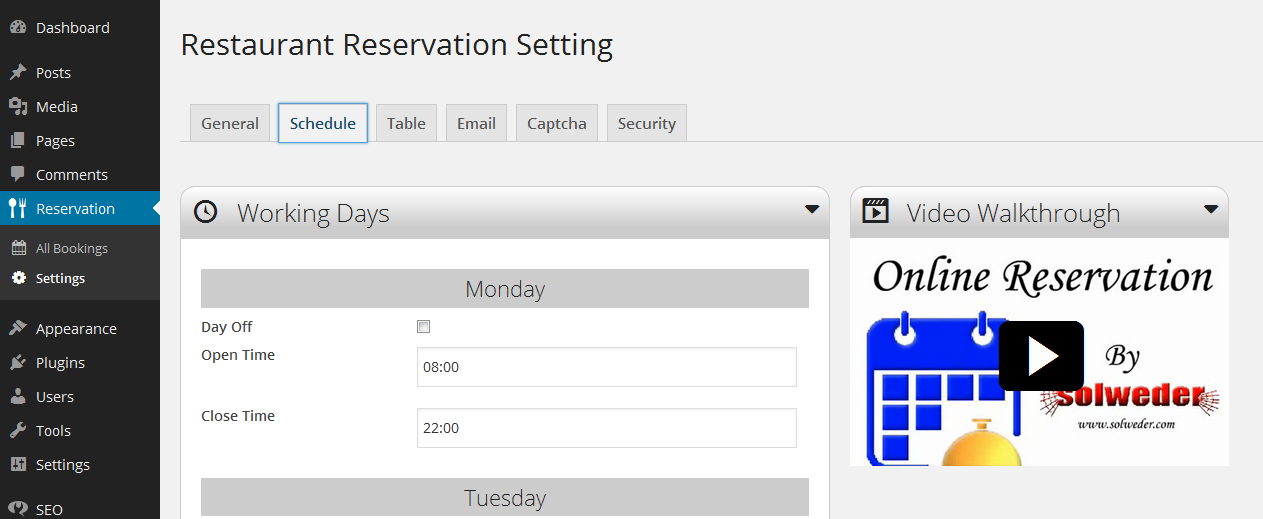 set all configuration on setting page.