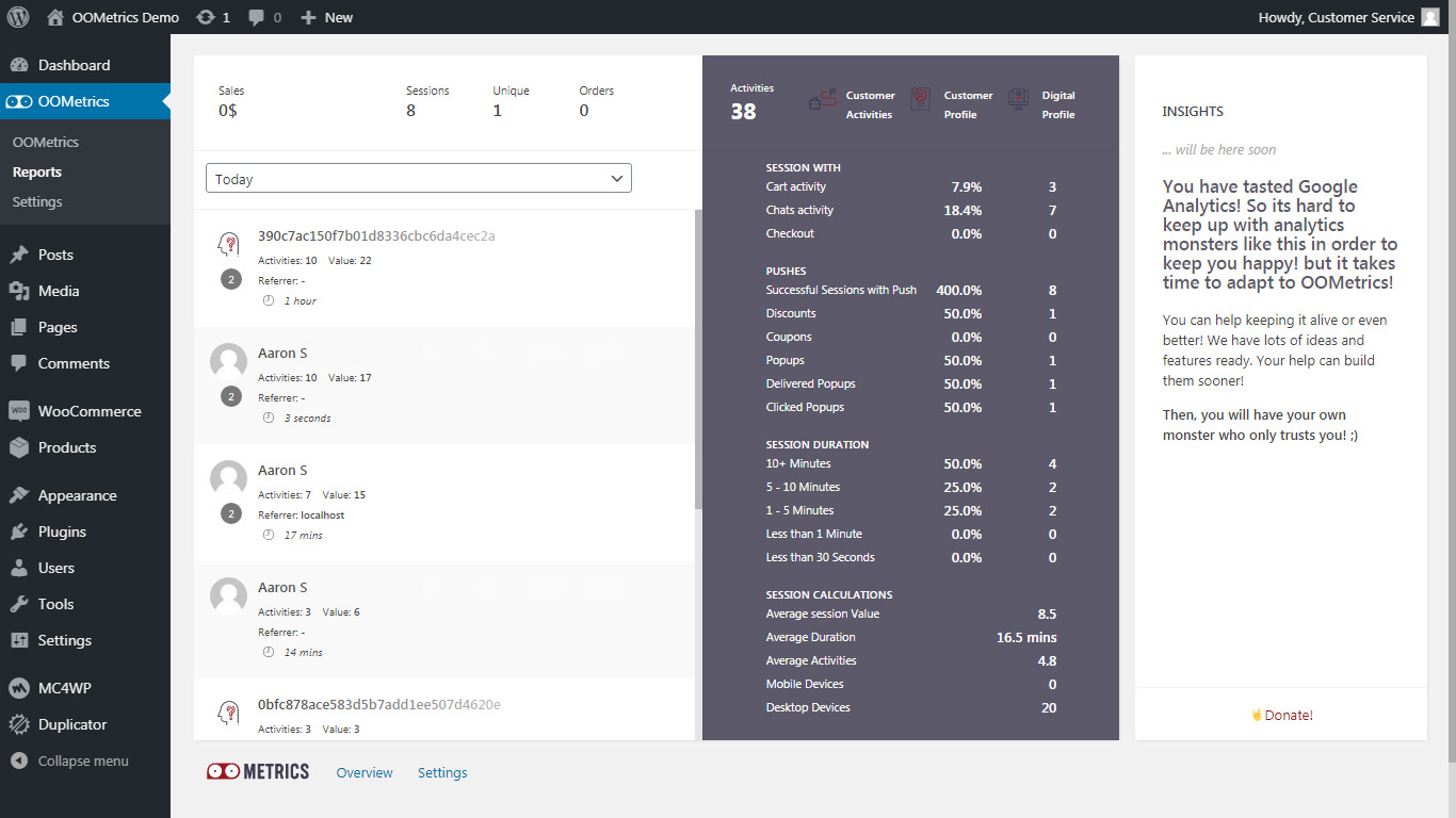 Report Page - Individual User