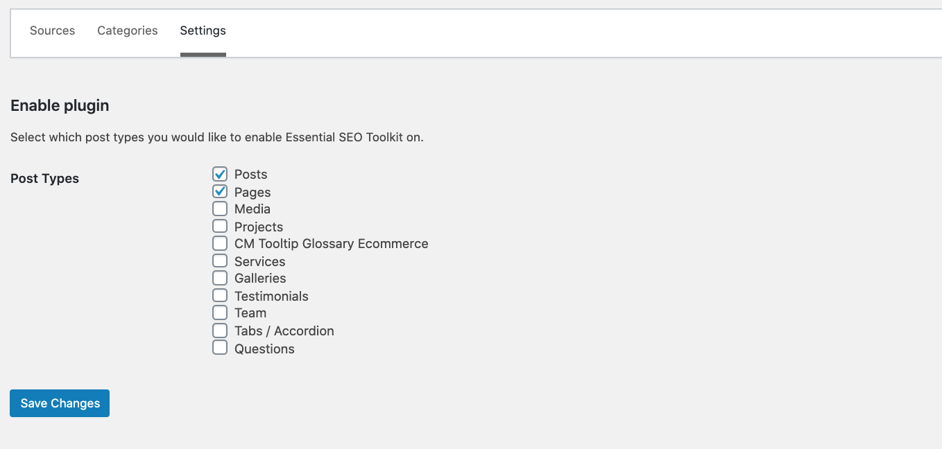 Plugin settings