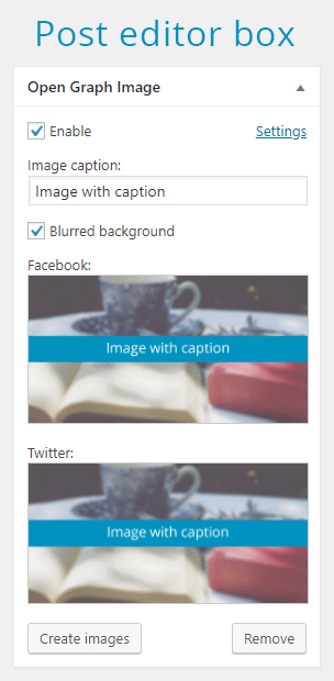 Plugin image creator in posts editor