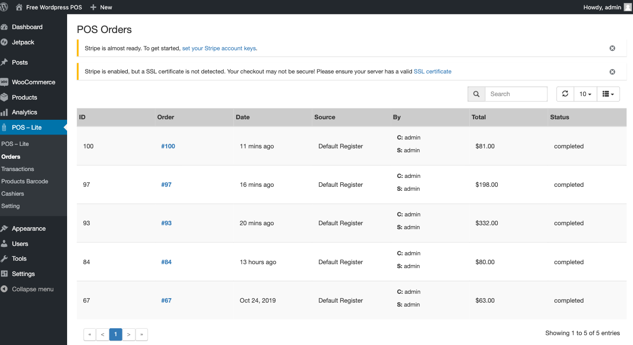 Admin POS Transactions