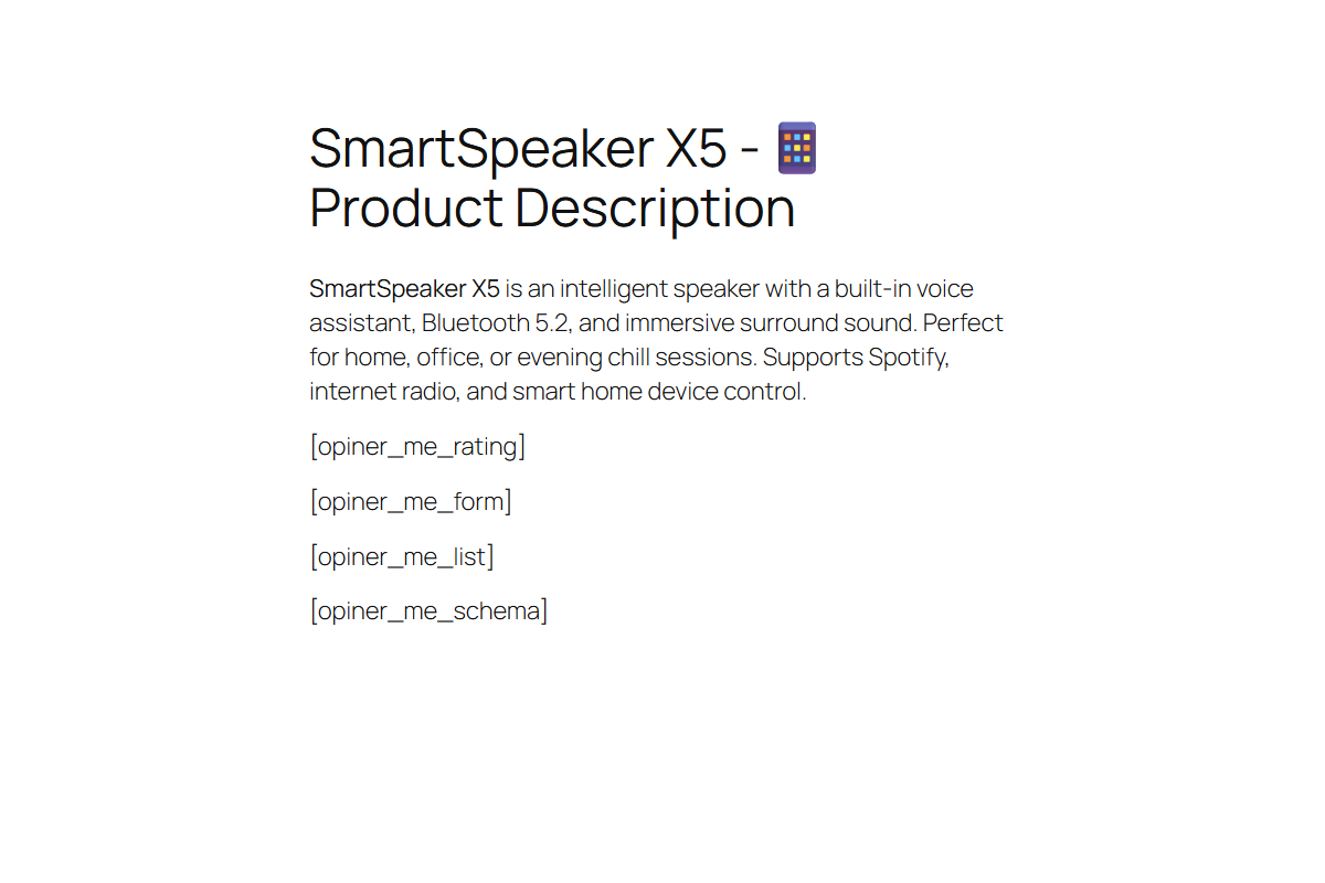 Shortcode preview in settings