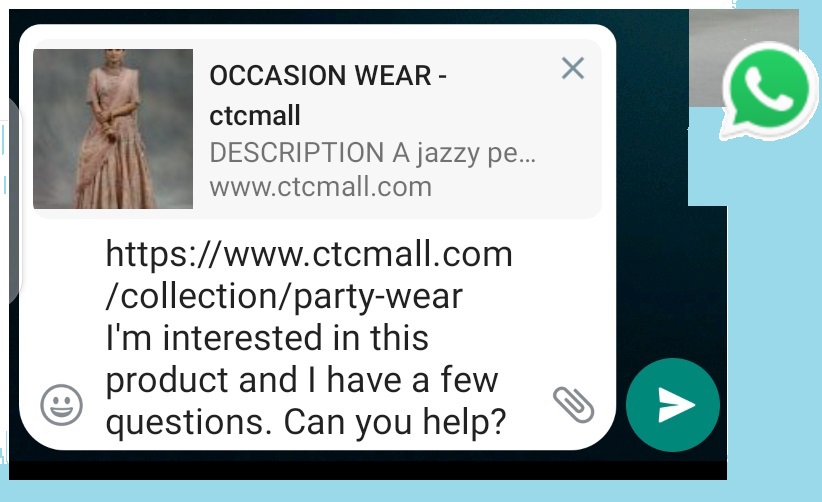 Whatsapp Chat Message with Product Details.